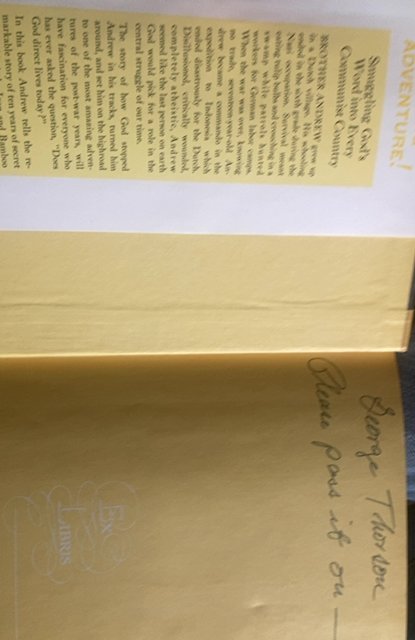 God’s smuggler by brother Andrew,1967,240p