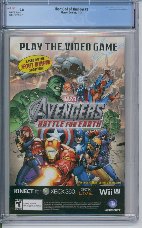 Thor God of Thunder #2 CGC 9.8 2013 Marvel First Gorr and Necrosword