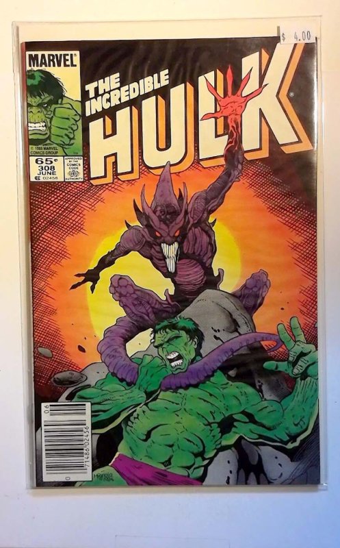 The Incredible Hulk #308 (1985) Marvel Comics 9.0 Newsstand Avengers 1st Print