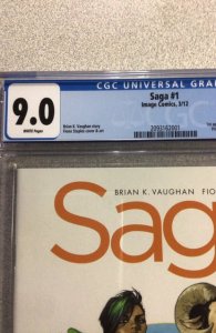 Saga #1 1st Printing Variant (2012) CGC 9.0, Rare!