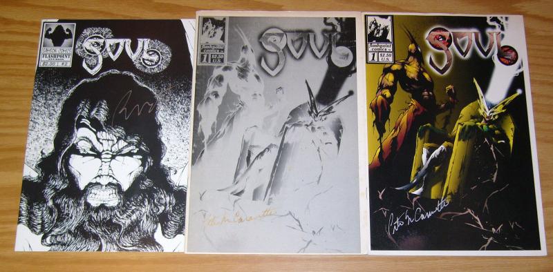 Soul #1-2 VF/NM complete series + negative variant - all three are signed - set