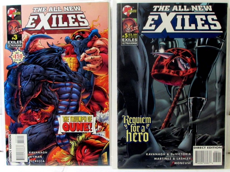 Exiles Lot of 2 #3, 5 (1995) Marvel 9.2 NM- Juggernaut 1st Print Comics