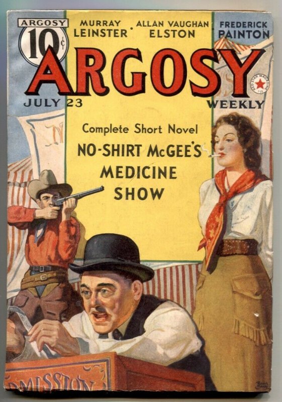 Argosy Pulp July 23 1938- Invasion of America- No Shirt McGee VF