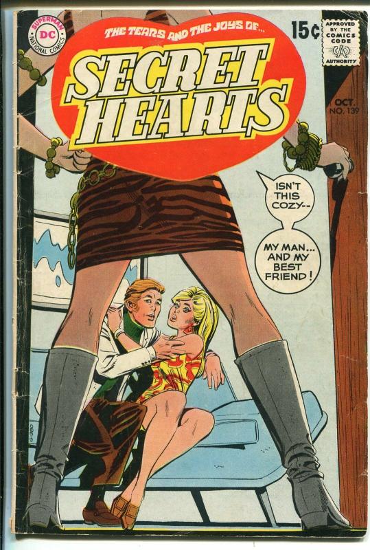 Secret Hearts #139 1969-DC-15¢ cover prize-mod fahion centerfoldt--VG