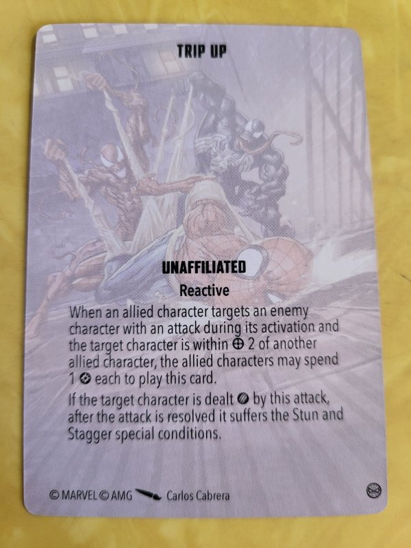 Marvel Crisis Protocol Game Card - Trip Up