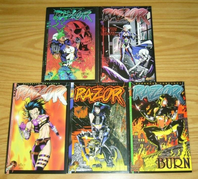 Razor: Burn #1-5 VF/NM complete series - london night bad girl comics 2 3 4 set