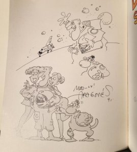 BUZZ and BELL Space Cadets sc / gn, VF-, 1991 Signed with Art by Sergio Aragones