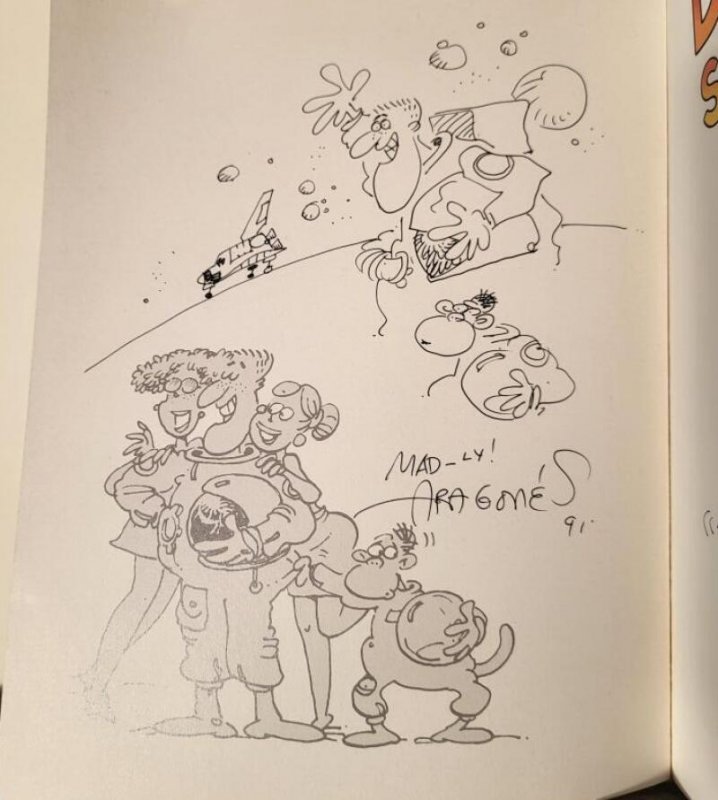 BUZZ and BELL Space Cadets sc / gn, VF-, 1991 Signed with Art by Sergio Aragones