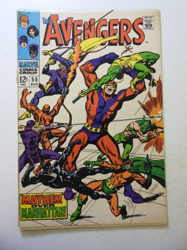 The Avengers #55 (1968) VG Condition cf detached at 1 staple