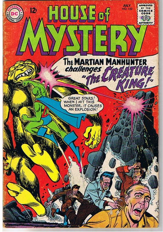 HOUSE OF MYSTERY 152, VG, J'onn J'onzz,  Mars, Floating Man, more HOM in store