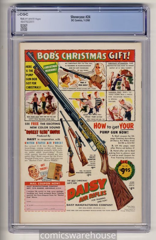 SHOWCASE #24 (DC 2/60) CGC 9.4 3RD GREEN LANTERN HIGHEST AND ONLY 9.4 OW PAGES