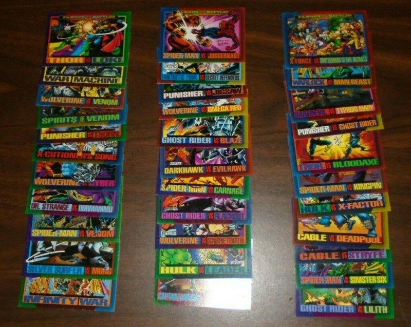 1993 Marvel Famous Battles 33 Trading Card Lot