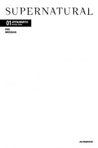 Supernatural #1 Cvr G Blank Authentix Var DYNAMITE Entertainment Comic Book