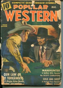 Popular Western 3/1942-Thrilling-Sheriff Blue Steele-Broncho Billy- pulp-FR/G