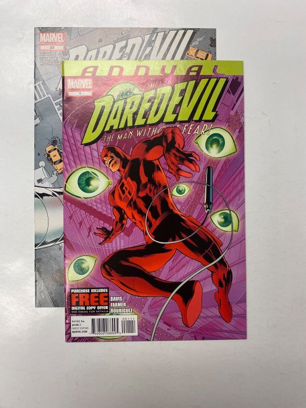2 MARVEL comic book Daredevil #22 Daredevil Annual #1 77 KM9