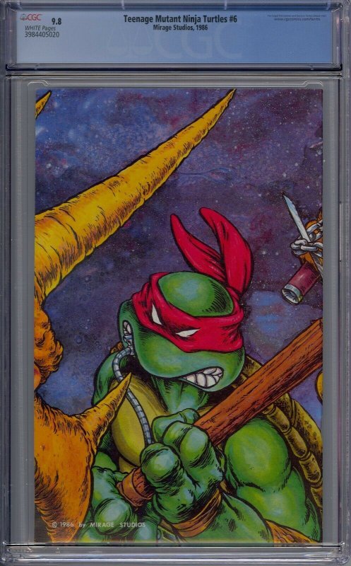 TEENAGE MUTANT NINJA TURTLES #6 CGC 9.8 WHITE PAGES  