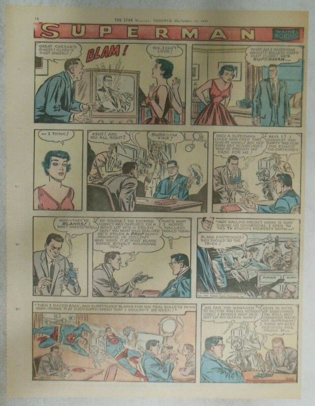 Superman Sunday Page #938 by Wayne Boring from 10/20/1957 Size ~11 x 15 inches