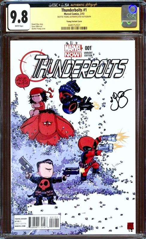 Thunderbolts #1 (2013) CGC 9.8 Signed Skottie Young Authenticated