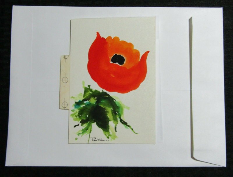 FATHERS DAY Husband Watercolor Orange Flowers 4.5x7 Greeting Card Art #FD7660