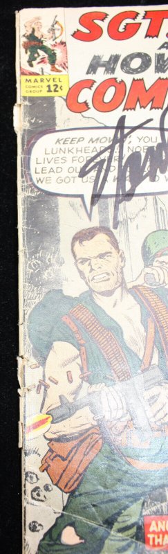 Sgt. Fury & His Howling Commandos #1 (GD+) Signed by Stan Lee - 1963