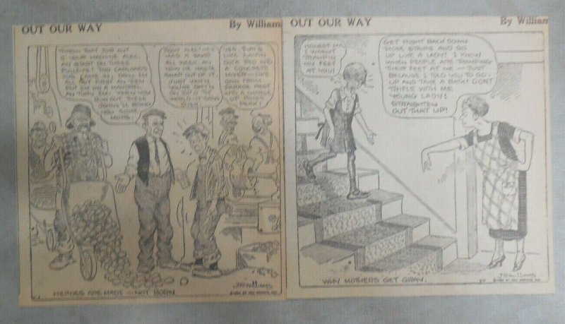 (77) Out Our Way by JR Williams Dailies from 4-6, 1926 Size: 6 x 6 inches  