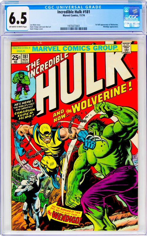 Incredible Hulk #181 CGC Graded 6.5 1st full appearance of Wolverine. Wendigo...