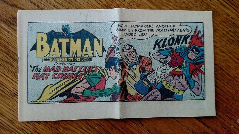 Batman 60's Pop-Tart Comics The Mad Hatter's Crimes 1966