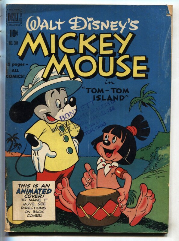 Mickey Mouse-Four Color Comics #304 1950-Dell-Tom Tom Island-Walt Disney-G