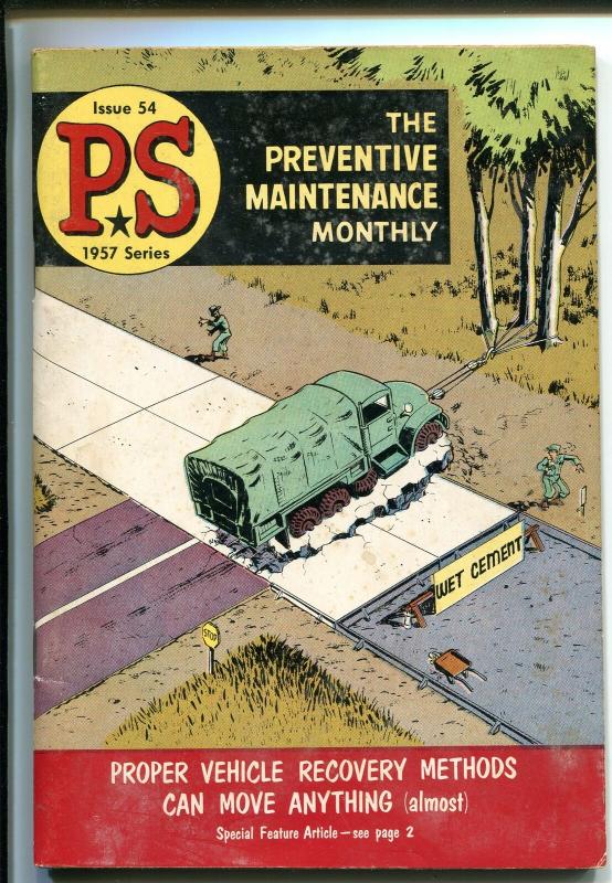 PS  THE PREVENTIVE MAINTENANCE MONTHLY #54-1957-WILL EISNER COVER-vg