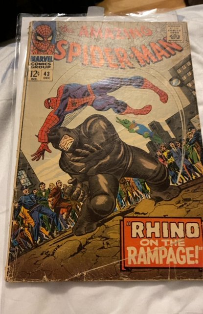 The Amazing Spider-Man #43 (1966)1st full Jane and origin of the rhino