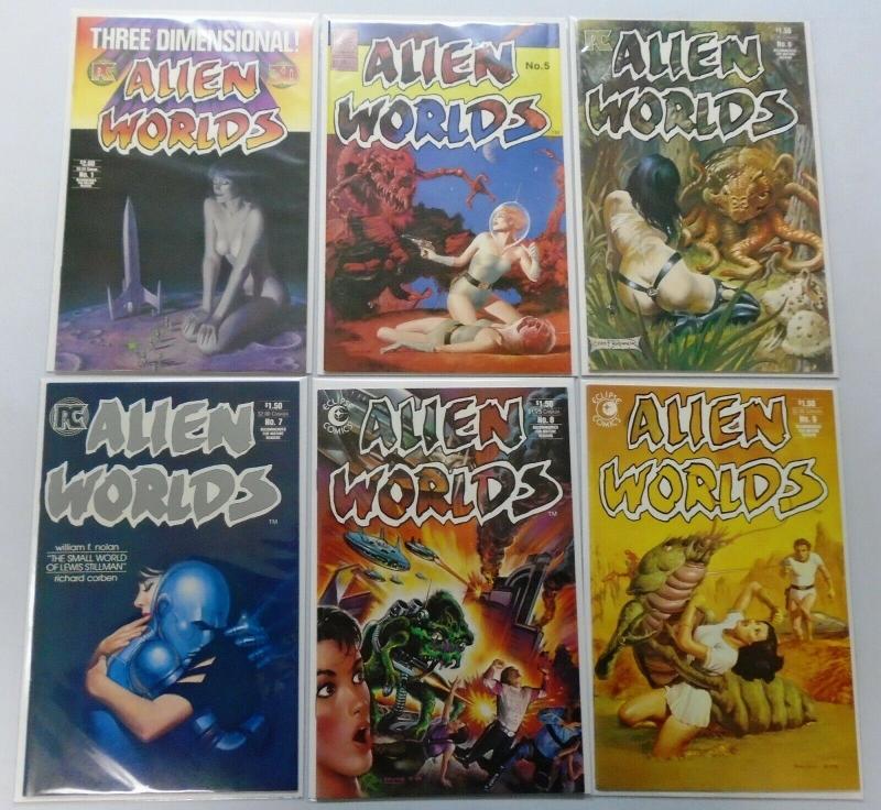 Alien Worlds (1st Series) Set:#5-9 + 3D, 8.0/VF (1983-1985)