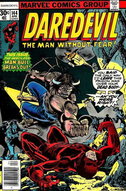 Daredevil #144 (Mark Jewelers) FN ; Marvel | April 1977 Man-Bull