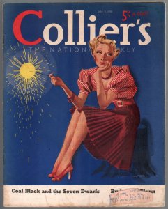 MAG: Collier's 7/9/1938-Curtis-fireworks pin-up girl cover-Jon Whitcomb-pulp ...