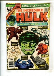 HULK ANNUAL #5 (6.0/6.5) GROOT!! 1976