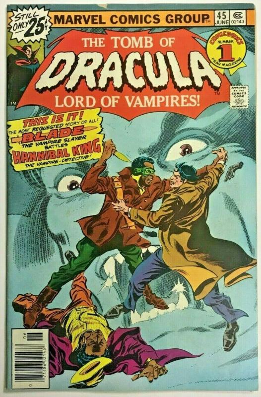 TOMB OF DRACULA#45 VG 1976 VS BLADE MARVEL BRONZE AGE COMICS