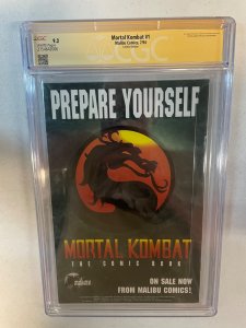CGC 9.2 Mortal Kombat #1 1994 Foil Edition DOUBLE SIGNED Carlos & Daniel Pesina