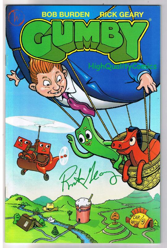 GUMBY #1, VF+, Pokey, Bob Burden, SIGNED Rick Geary, 2006 