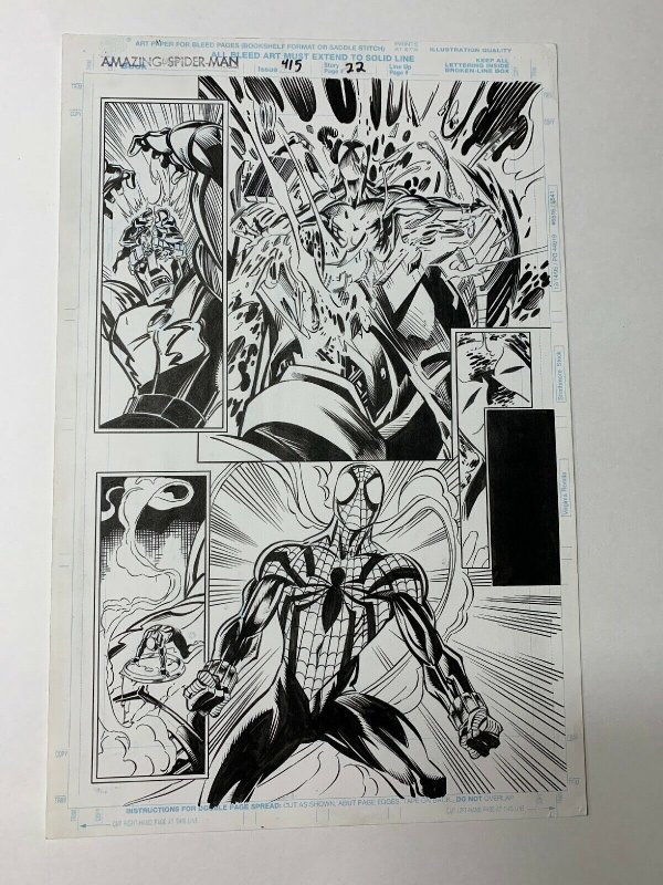 Amazing Spider-man 415 Original Art Pg 22 Mark Bagley 1/2 Splash Ben Reilly