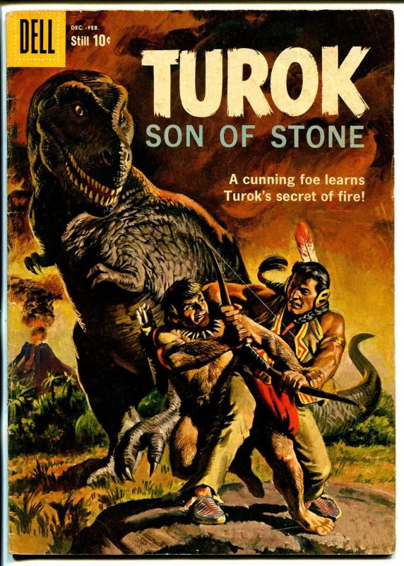 Turok Son Of Stone #18 1959-Dell-pre-historic Indians-dinosaur-VG