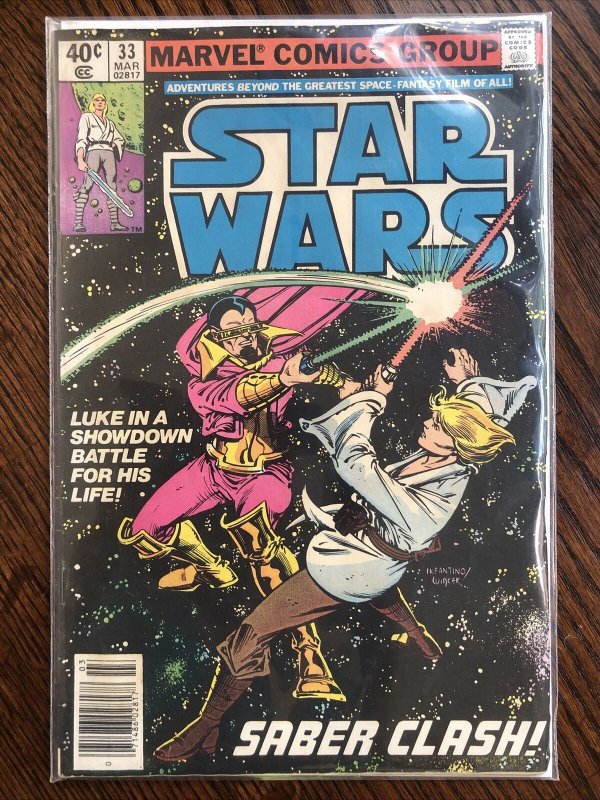 Star Wars #33 EXCELLENT NEWSSTAND!! 1980 Marvel Luke Skywalker vs Orman