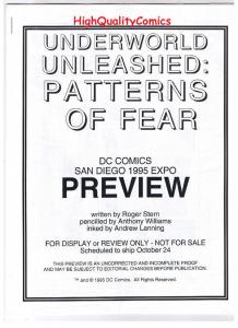 UNDERWORLD UNLEASHED Black and White Promo, 1995, VF/NM, Preview, more in store