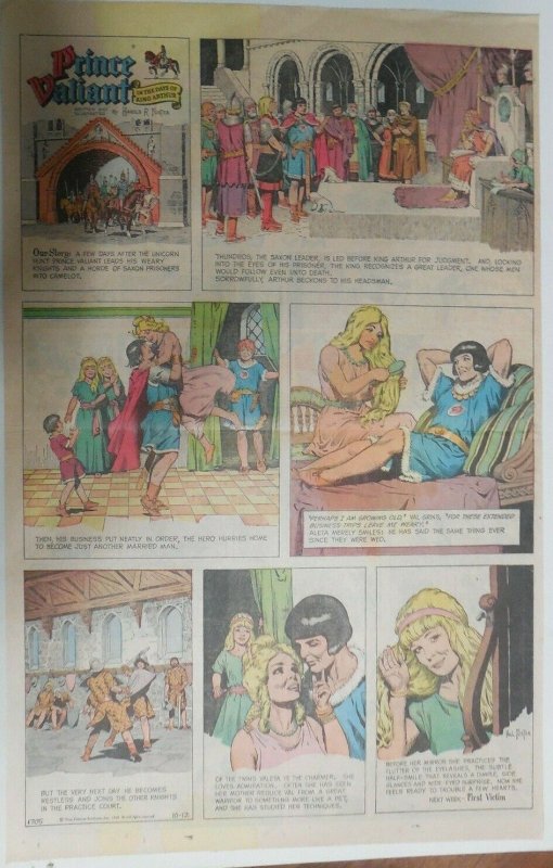 Prince Valiant Sunday #1705 by Hal Foster from 10/12/1969 Rare Full Page Size !