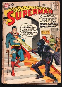 Superman #124 1958-DC-Black Knight appears-Low grade reading copy-P