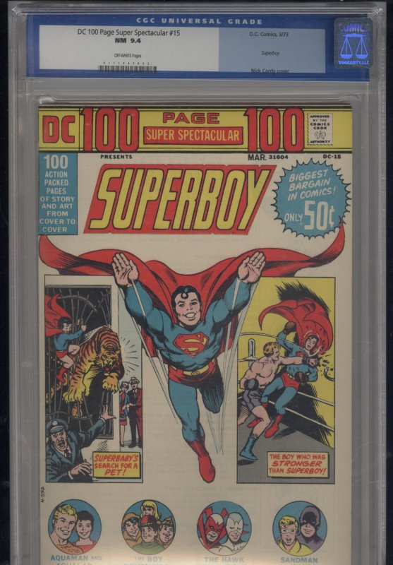 DC 100 Page Super Spectacular # 15   CGC 9.4 NM