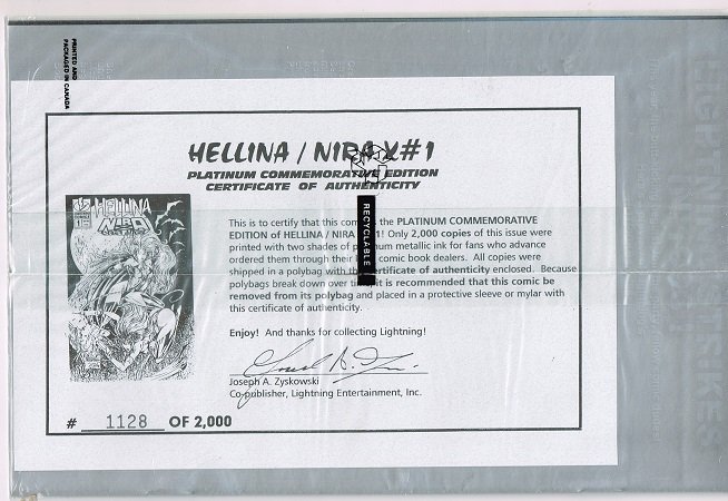 Hellina Nira X #1 Platinum Ed. and COA