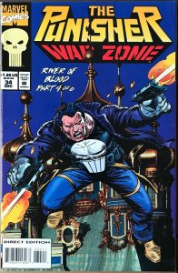 THE PUNISHER WAR ZONE Comic Issue 34 — 1994 Marvel Universe Joe Kubert Cover VF+