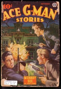 ACE G-MAN STORIES-1944 SEP-FLAME THROWER CVR G