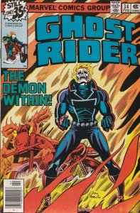 Ghost Rider # 34 Newsstand Cover VF Marvel 1978 Origin Of Nathan Beame [B4]