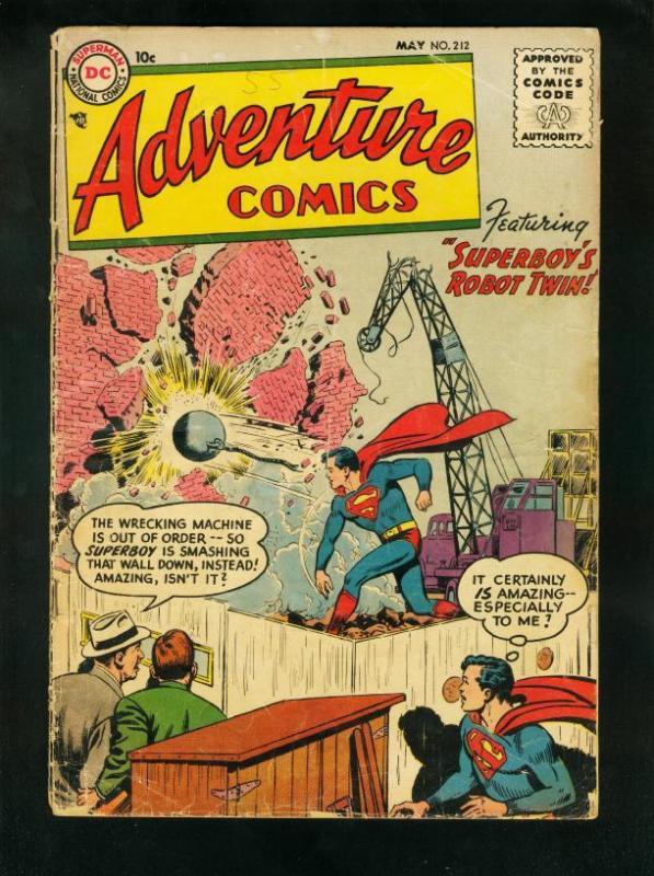 ADVENTURE COMICS #212 1955-SUPERBOY-GREEN ARROW-AQUAMAN-robot twin-fair FR/G