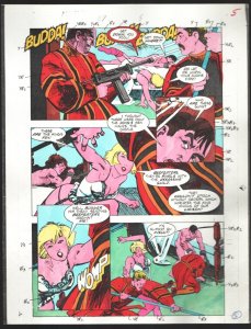 American Flagg! #37 Page #5 Hand Painted Color Guide 1990's-Feduniewicz